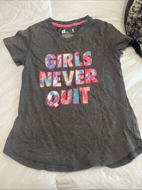 Xersion Charcoal Short Sleeve Tee with Multicolor Neon Graphic